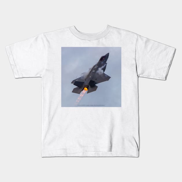 F-35 Afterburner & Vapor Climb At Dusk Kids T-Shirt by acefox1